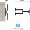 Opticum AX-400 Max Βάση Τηλεόρασης Τοίχου με Βραχίονα έως 56" και 35kg