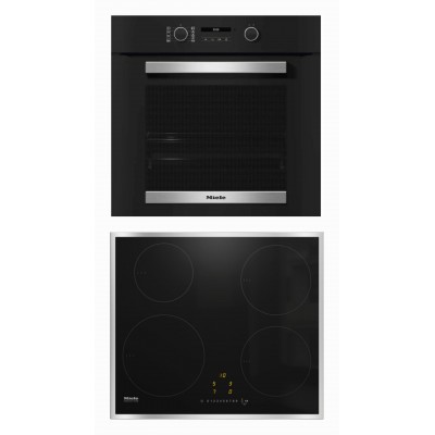 Miele Η 2465 B + Miele KM 7201 FR Φούρνος άνω Πάγκου με Επαγωγικές Εστίες