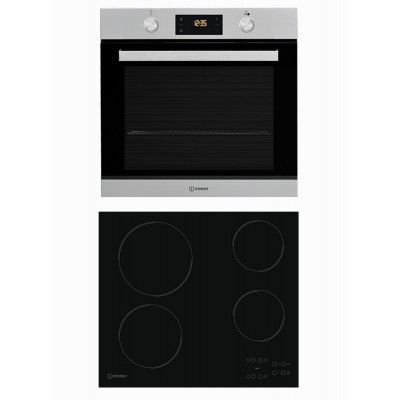 Indesit IFW 6841 JH IX + AAR 160 C Φούρνος άνω Πάγκου με Κεραμικές Εστίες