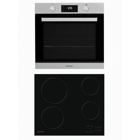 Indesit IFW 6841 JH IX + AAR 160 C Φούρνος άνω Πάγκου με Κεραμικές Εστίες