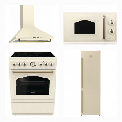 Gorenje GECS6B70CLI + WHC63CLI +MO4250CLI + NRK6202CLI Σετ Οικιακών Συσκευών Classico Μπεζ