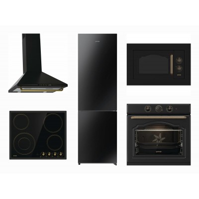 Gorenje BOS67372CLB + EC642CLI + WHC63CLB + BM235CLB + NRK620EABG4 Σετ Οικιακών Συσκευών Classico Μαύρο