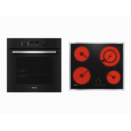 Miele H 2766-1 BP + KM 6520 FR Φούρνος άνω Πάγκου με Κεραμικές Εστίες