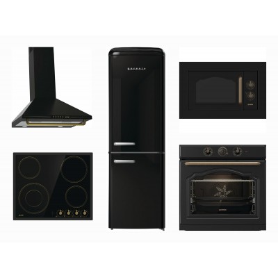 Gorenje BOS67372CLB + EC642CLB + WHC63CLB + BM235CLB + ONRK619EBK Σετ Οικιακών Συσκευών Classico Μαύρο