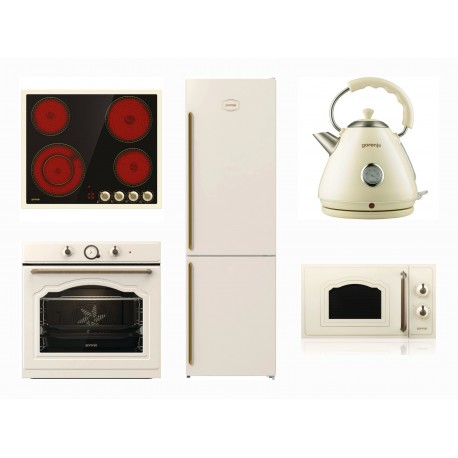 Gorenje BOS67372CLI + EC642CLI + NRK6202CLI + MO4250CLI + K17CLI Σετ Οικιακών Συσκευών Classico Μπεζ