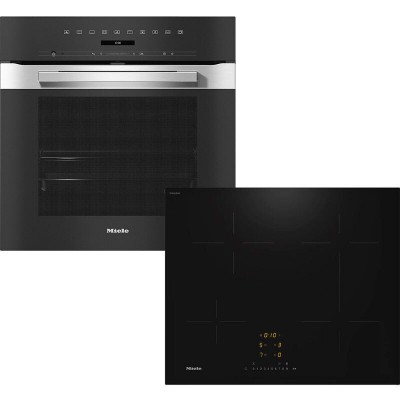 Miele H7260B + KM7361FL Φούρνος άνω Πάγκου με Επαγωγικές Εστίες